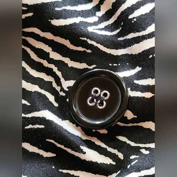 Marisa Christina Vintage Zebra Print Belted Peplum Jacket M Animal Print Blazer - Picture 8 of 10